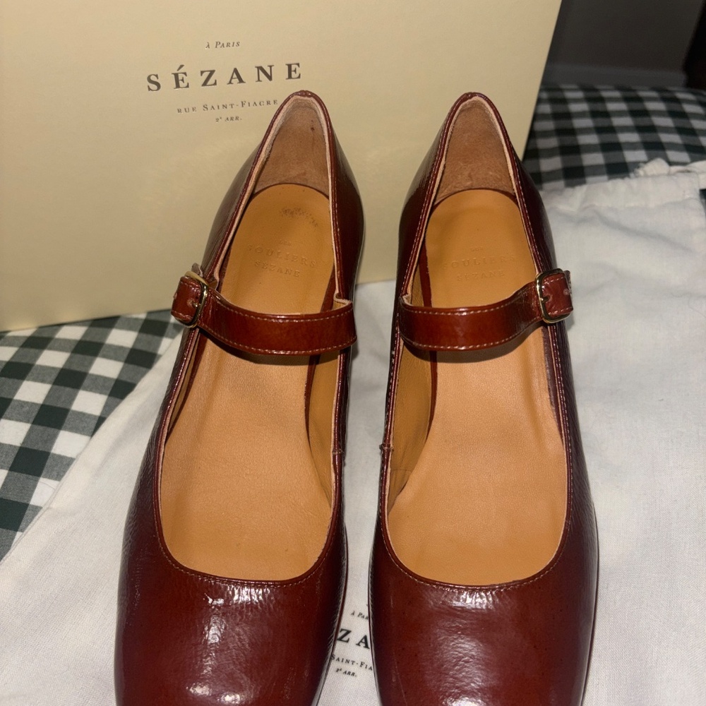 Sezane Georgia High Mary Janes Polished Camel - Size 37 (US 6.5) - Picture 3 of 5